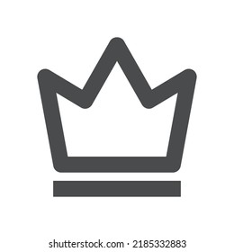 Black line queen crown icon design