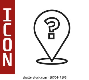 Black line Question mark icon isolated on white background. FAQ sign. Copy files, chat speech bubble and chart.  Vector
