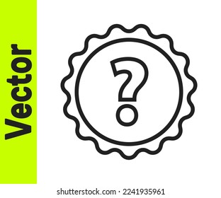 Black line Question mark icon isolated on white background. FAQ sign. Copy files, chat speech bubble and chart.  Vector Illustration