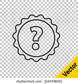 Schwarze Linie Fragezeichen Symbol einzeln auf transparentem Hintergrund. FAQ-Zeichen. Kopieren Sie Dateien, chatten Sie Sprachblase und Diagramm.  Vektorgrafik