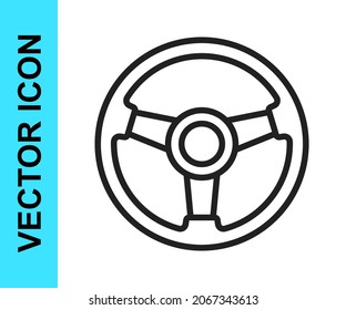 Black Line Racing Simulator Cockpit Icon Isolated On White Background. Gaming Accessory. Gadget For Driving Simulation Game.  Vector