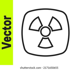 Black line Radioactive icon isolated on white background. Radioactive toxic symbol. Radiation hazard sign.  Vector