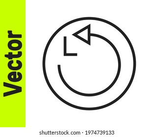 Black line Radius icon isolated on white background.  Vector