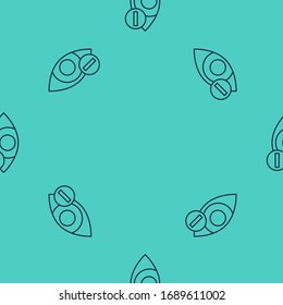 Schwarze Linie Roter Augeneffekt Symbol einzeln auf grünem Hintergrund. Augenrötung. Entzündliche Augenerkrankung. Vektorillustration-Illustration