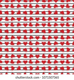 black line red heart art vector 
