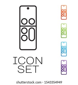 Black line Remote control icon isolated on white background. Set icons colorful. Vector Illustration
