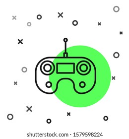 Black line Remote control icon isolated on white background.  Vector Illustration