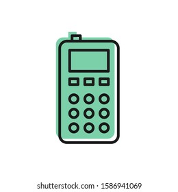 Black line Remote control icon isolated on white background.  Vector Illustration