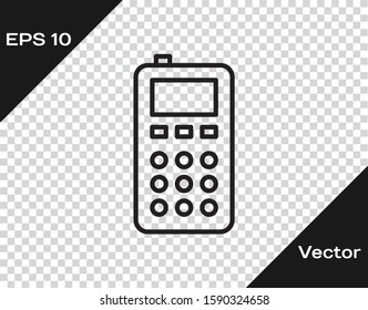 Black line Remote control icon isolated on transparent background.  Vector Illustration