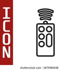 Black line Remote control icon isolated on white background.  Vector