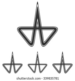 Black line research symbol logo design set