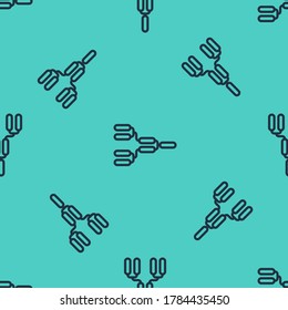 Black line Results and standing tables scoreboard championship tournament bracket icon isolated seamless pattern on green background.  Vector Illustration