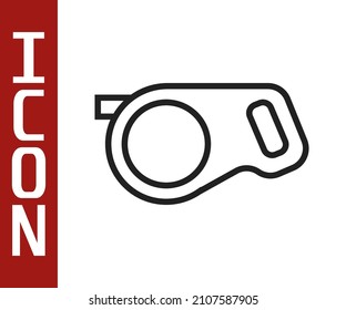 Black line Retractable cord leash with carabiner icon isolated on white background. Pet dog lead. Animal accessory for outdoors walk.  Vector