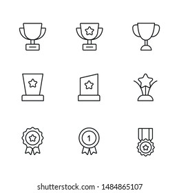 Black line reward icon for design