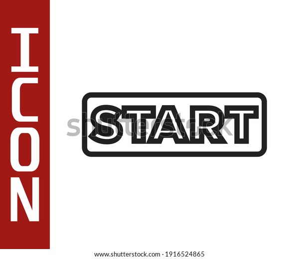 Black line Ribbon in finishing line icon isolated\
on white background. Symbol of finish line. Sport symbol or\
business concept. \
Vector