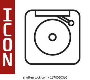 Línea negra Icono de alarma de sonido aislado en fondo blanco. Sistema de alarma contra incendios. Campana de servicio, señal de timbre, símbolo de notificación. Ilustración vectorial