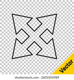 Black line Road traffic sign. Signpost icon isolated on transparent background. Pointer symbol. Isolated street information sign. Direction sign.  Vector Illustration
