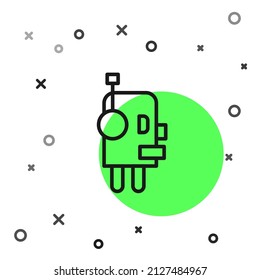 Black line Robot icon isolated on white background. Artificial intelligence, machine learning, cloud computing.  Vector