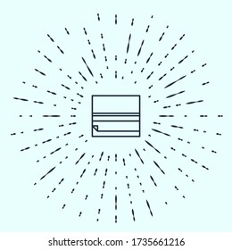 Icono de papel rodante de línea negra aislado en fondo gris. Resumen de puntos aleatorios de círculo. Ilustración vectorial