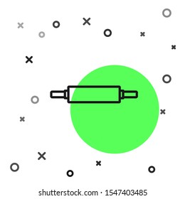 Black line Rolling pin icon isolated on white background.  Vector Illustration