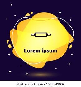 Black line Rolling pin icon isolated on dark blue background. Abstract banner with liquid shapes. Vector Illustration
