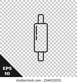 Black line Rolling pin icon isolated on transparent background.  Vector