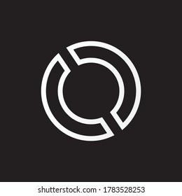 Black Line round abstract simple logo design icon