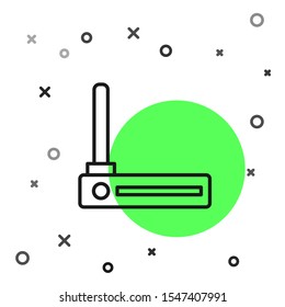 Black line Router and wi-fi signal symbol icon isolated on white background. Wireless ethernet modem router. Computer technology internet.  Vector Illustration