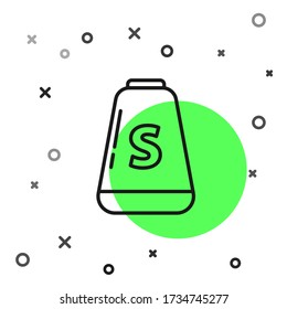 Black line Salt icon isolated on white background. Cooking spices.  Vector Illustration