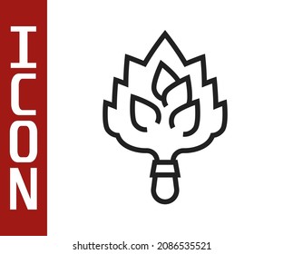 Black Line Sauna Broom Icon Isolated On White Background. Broom From Birch Twigs, Branches For Russian Steam Bath, Sauna, Washhouse.  Vector