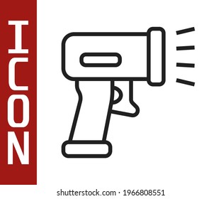 Icono de código de la barra de exploración del escáner de línea negra aislado en fondo blanco. Etiqueta de código de barras. Identificación de entrega con barras.  Vector