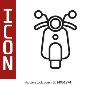 Black line Scooter icon isolated on white background.  Vector