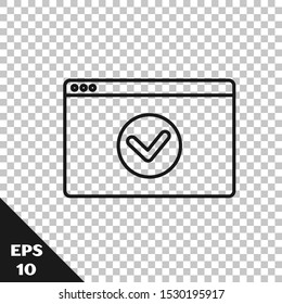 Black line Secure your site with HTTPS, SSL icon isolated on transparent background. Internet communication protocol.  Vector Illustration