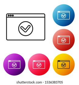Black line Secure your site with HTTPS, SSL icon isolated on white background. Internet communication protocol. Set icons colorful circle buttons. Vector Illustration