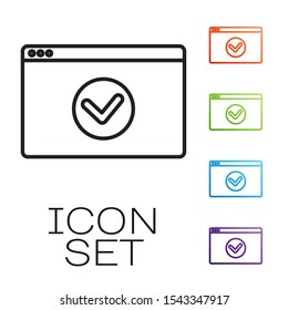 Black line Secure your site with HTTPS, SSL icon isolated on white background. Internet communication protocol. Set icons colorful. Vector Illustration
