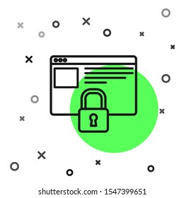 Black line Secure your site with HTTPS, SSL icon isolated on white background. Internet communication protocol.  Vector Illustration