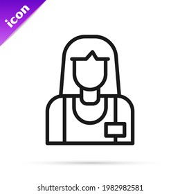 Black line Seller icon isolated on white background.  Vector