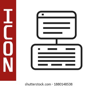 Black line Server, Data, Web Hosting icon isolated on white background.  Vector