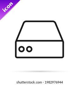 Black line Server, Data, Web Hosting icon isolated on white background.  Vector