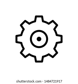 Black line setting icon for design