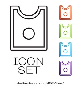 Black line Sewing Pattern icon isolated on white background. Markings for sewing. Set icons colorful. Vector Illustration