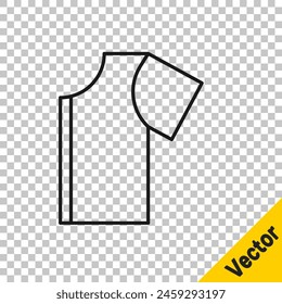 Black line Sewing pattern icon isolated on transparent background. Markings for sewing.  Vector