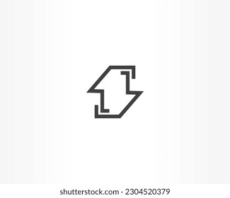 concepto de logotipo de diseño de forma en negro y línea