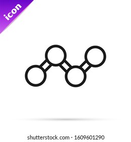 Black line Share icon isolated on white background. Sharing, communication pictogram, social media, connection, network, distribute.  Vector Illustration