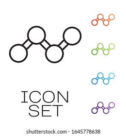 Black line Share icon isolated on white background. Sharing, communication pictogram, social media, connection, network, distribute. Set icons colorful. Vector Illustration
