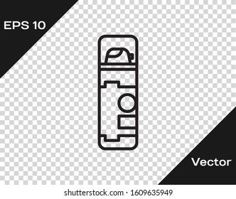 Black line Shaving gel foam icon isolated on transparent background. Shaving cream.  Vector Illustration