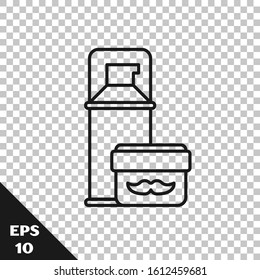 Black line Shaving gel foam icon isolated on transparent background. Shaving cream.  Vector Illustration
