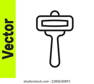 Black line Shaving razor icon isolated on white background.  Vector