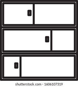 Black line Shelf icon isolated on white background. Shelves sign.  Vector Illustration