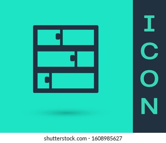 Black line Shelf icon isolated on green background. Shelves sign.  Vector Illustration